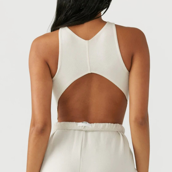 Cutout Zip Yoga Top