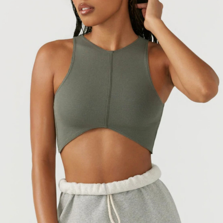 Cutout Zip Yoga Top
