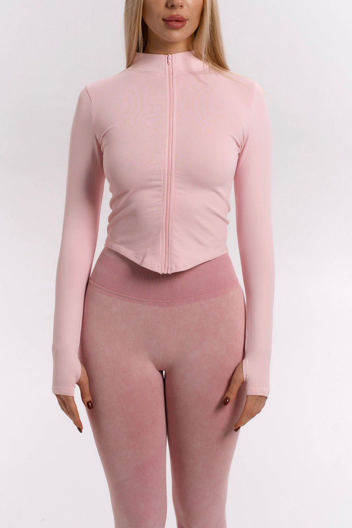 Sleek Zip-Up Long Sleeve Jacket