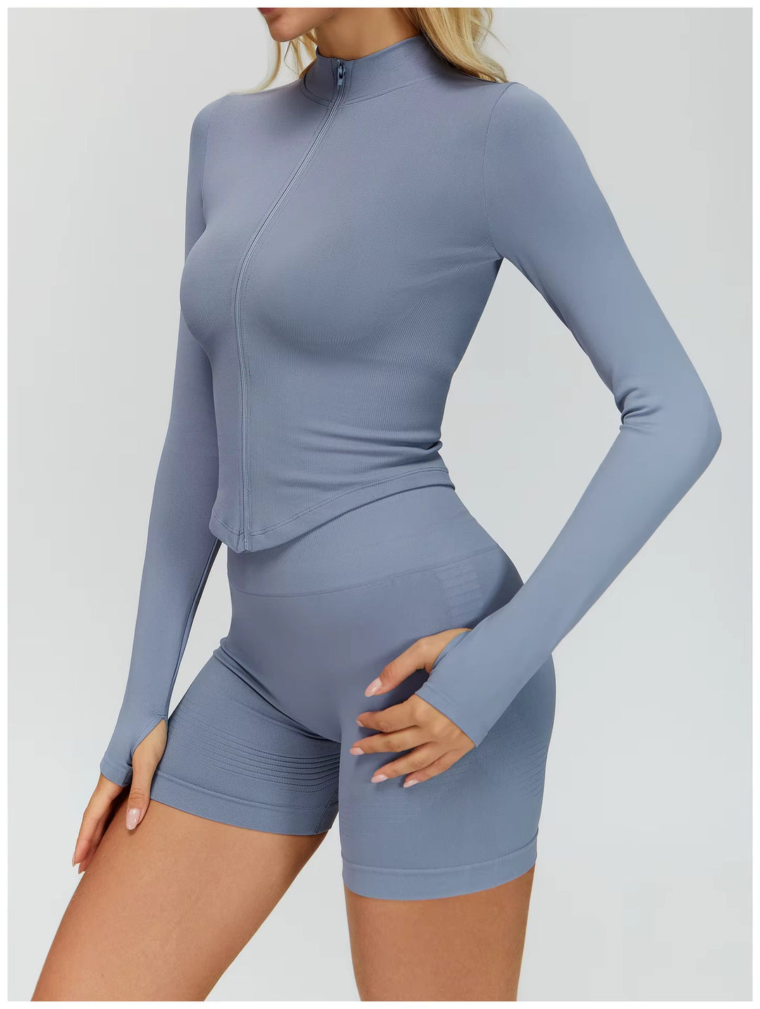 Sleek Zip-Up Long Sleeve Jacket