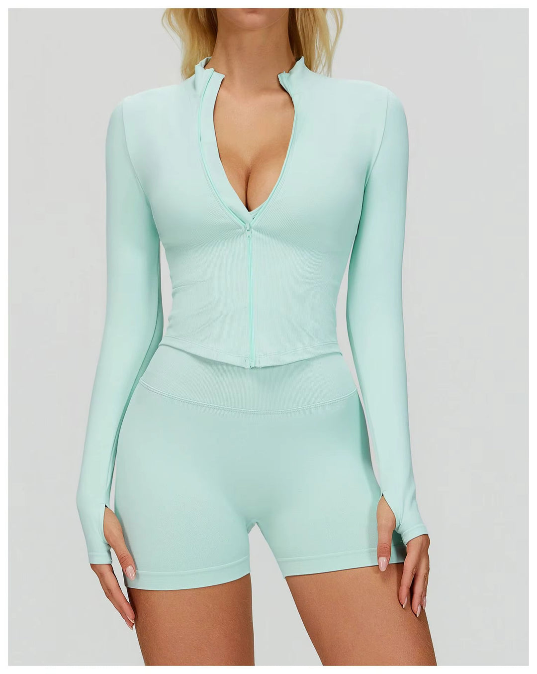 Sleek Zip-Up Long Sleeve Jacket