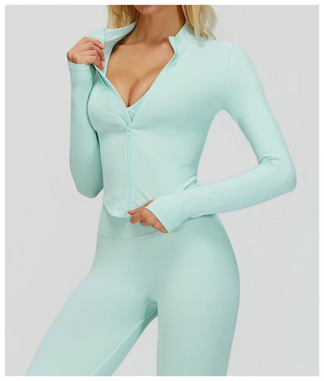 Sleek Zip-Up Long Sleeve Jacket