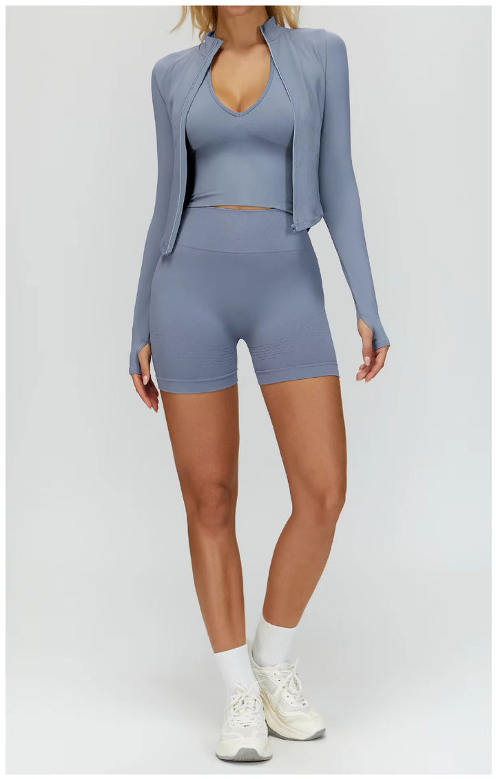Sleek Zip-Up Long Sleeve Jacket