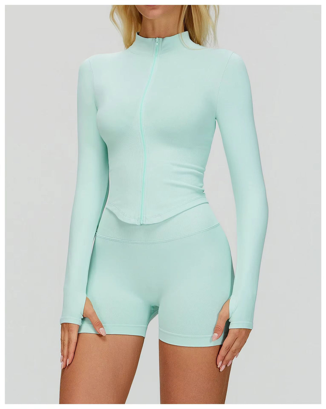 Sleek Zip-Up Long Sleeve Jacket