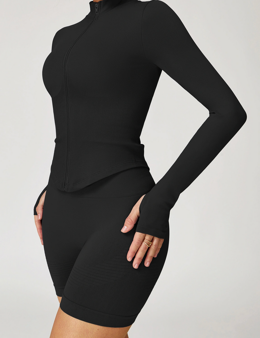 Sleek Zip-Up Long Sleeve Jacket