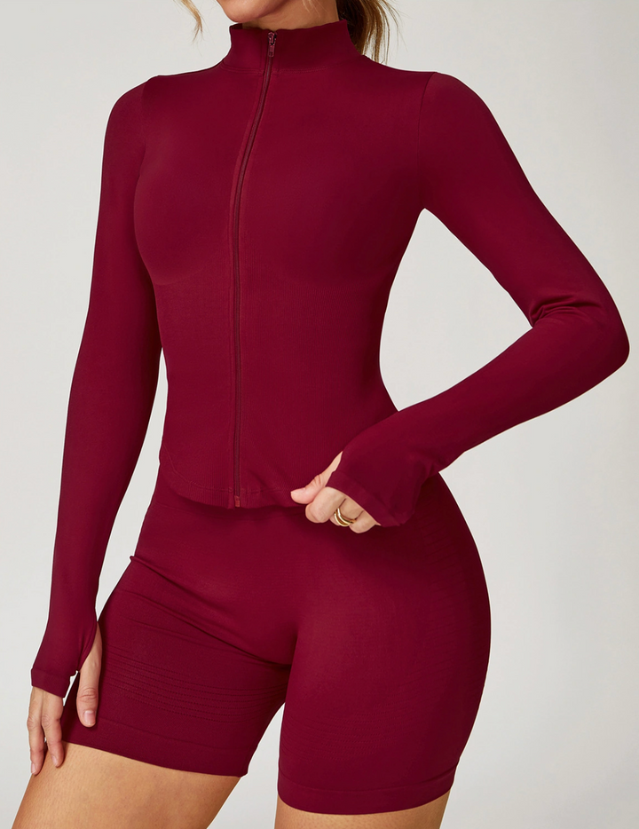 Sleek Zip-Up Long Sleeve Jacket