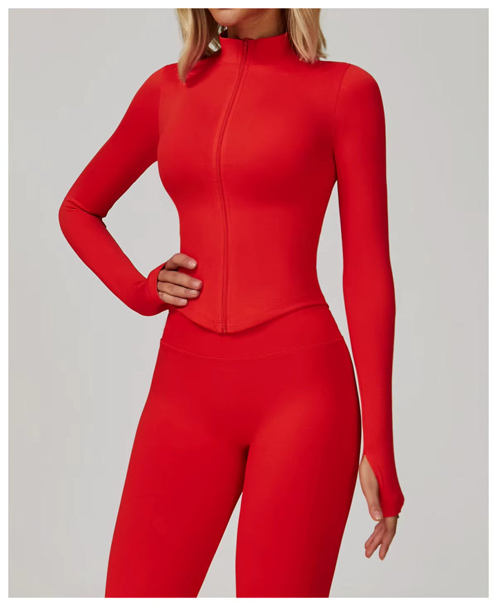 Sleek Zip-Up Long Sleeve Jacket