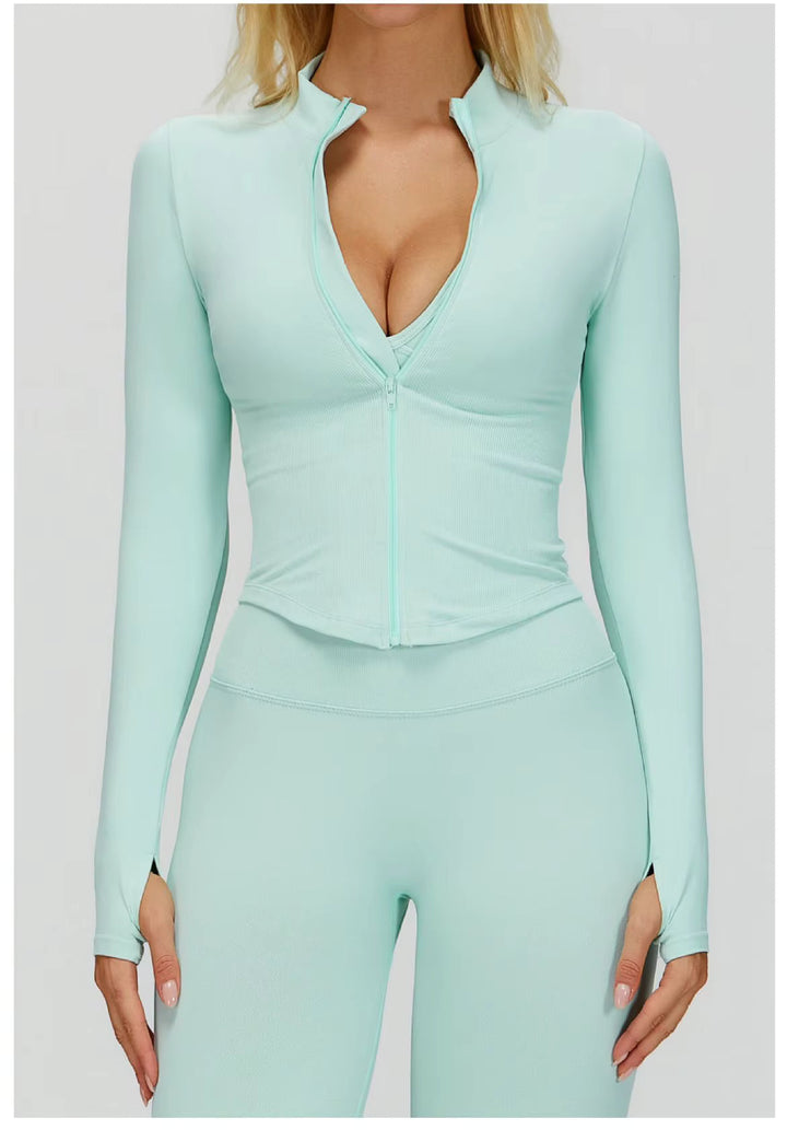 Sleek Zip-Up Long Sleeve Jacket