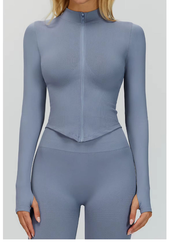 Sleek Zip-Up Long Sleeve Jacket